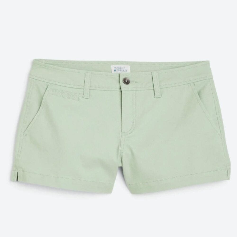 NWOT Market & Spruce Madison Mid Rise Chino Short Green Size 0
